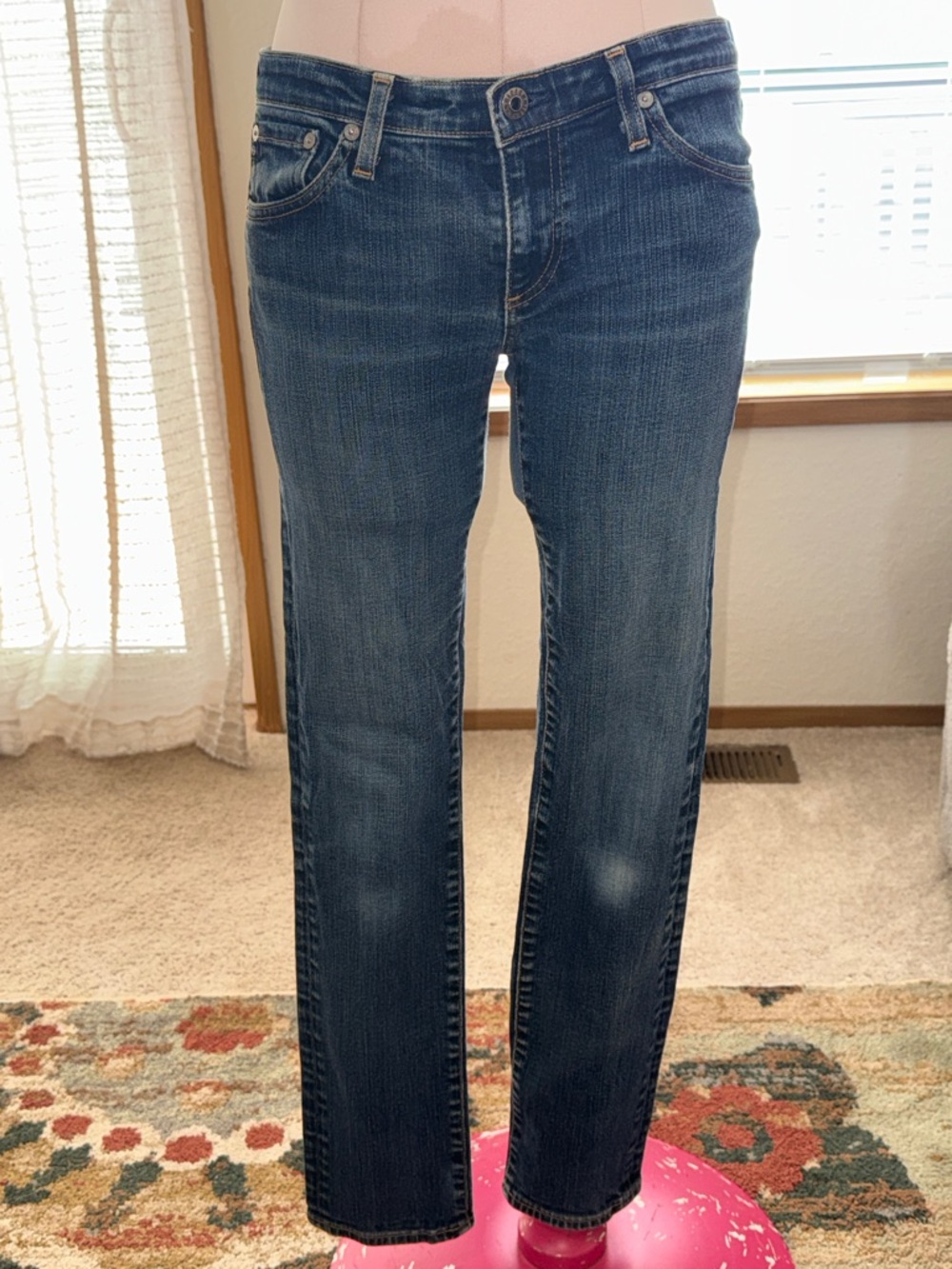 AG Classic Women's Straight-Leg Jeans in Dark Blue
